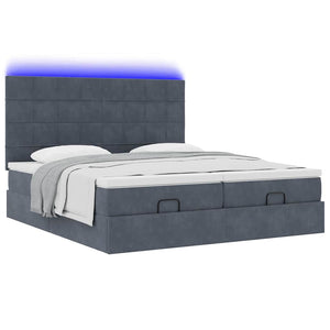 Struttura Letto Pouf con Materassi 160x200 cm in Velluto 3314616