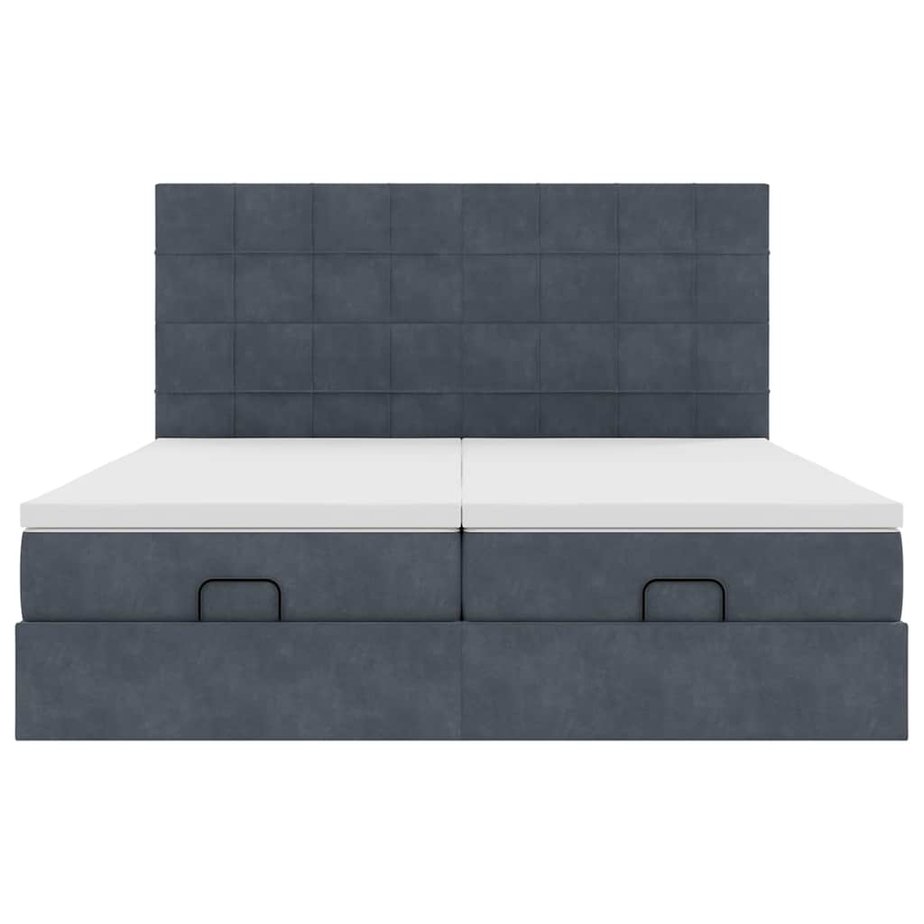 Struttura Letto Pouf con Materassi 160x200 cm in Velluto 3314616
