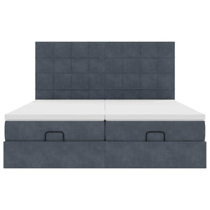 Struttura Letto Pouf con Materassi 160x200 cm in Velluto 3314616