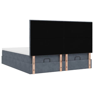 Struttura Letto Pouf con Materassi 160x200 cm in Velluto 3314616