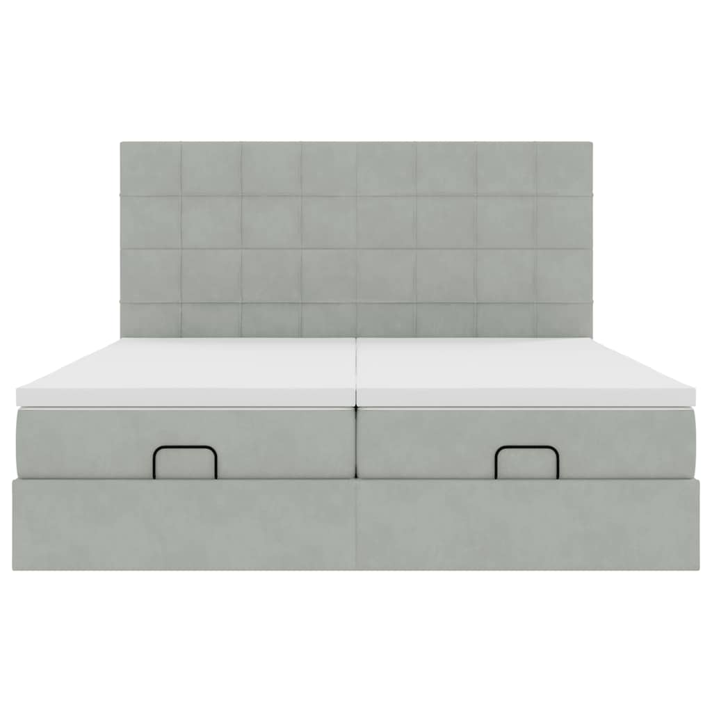 vidaXL Struttura Letto Pouf con Materassi 180x200 cm Velluto