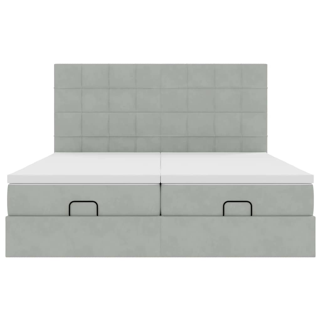 Struttura Letto Pouf con Materassi 200x200 cm Velluto