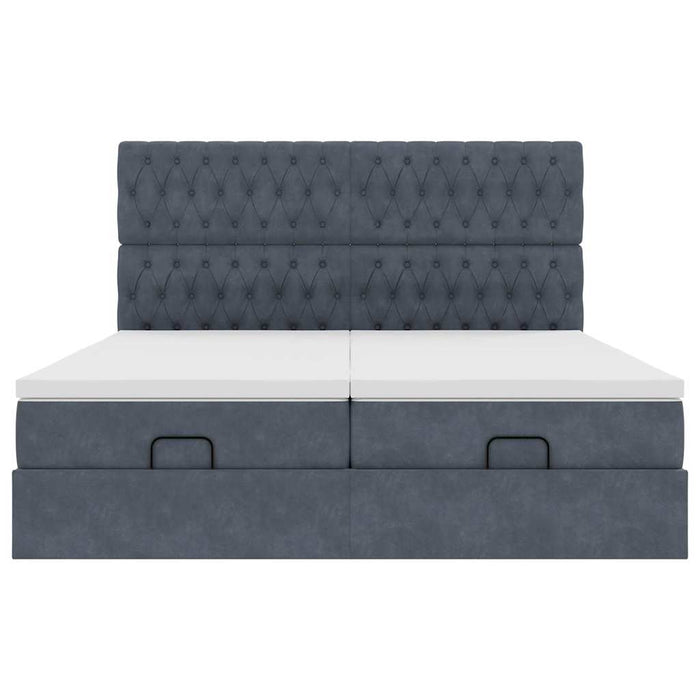 vidaXL Struttura Letto Pouf con Materassi 160x200 cm in Velluto