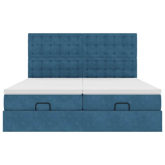 Struttura Letto Pouf con Materassi 160x200 cm Velluto 3314655