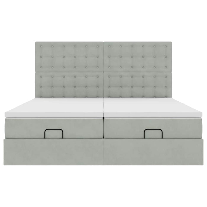 vidaXL Struttura Letto Pouf con Materassi 180x200 cm Velluto