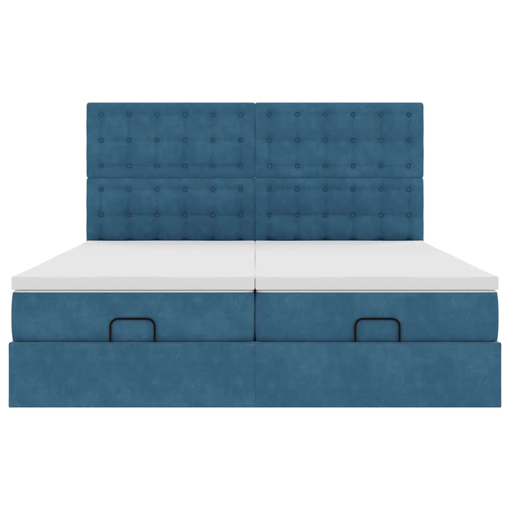 vidaXL Struttura Letto Pouf con Materassi 180x200 cm Velluto