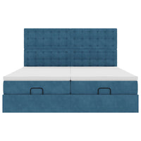 vidaXL Struttura Letto Pouf con Materassi 180x200 cm Velluto