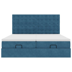 vidaXL Struttura Letto Pouf con Materassi 180x200 cm Velluto