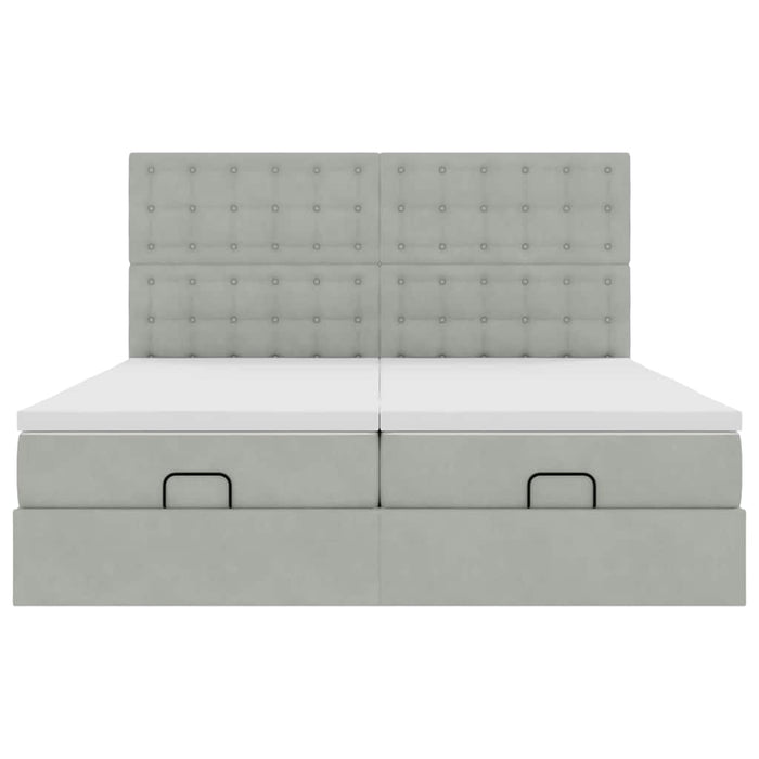 vidaXL Struttura Letto Pouf con Materassi 200x200 cm Velluto