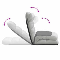 Sedia da Terra Pieghevole Grigio Nuvola 71x51x62 cm in Tessuto