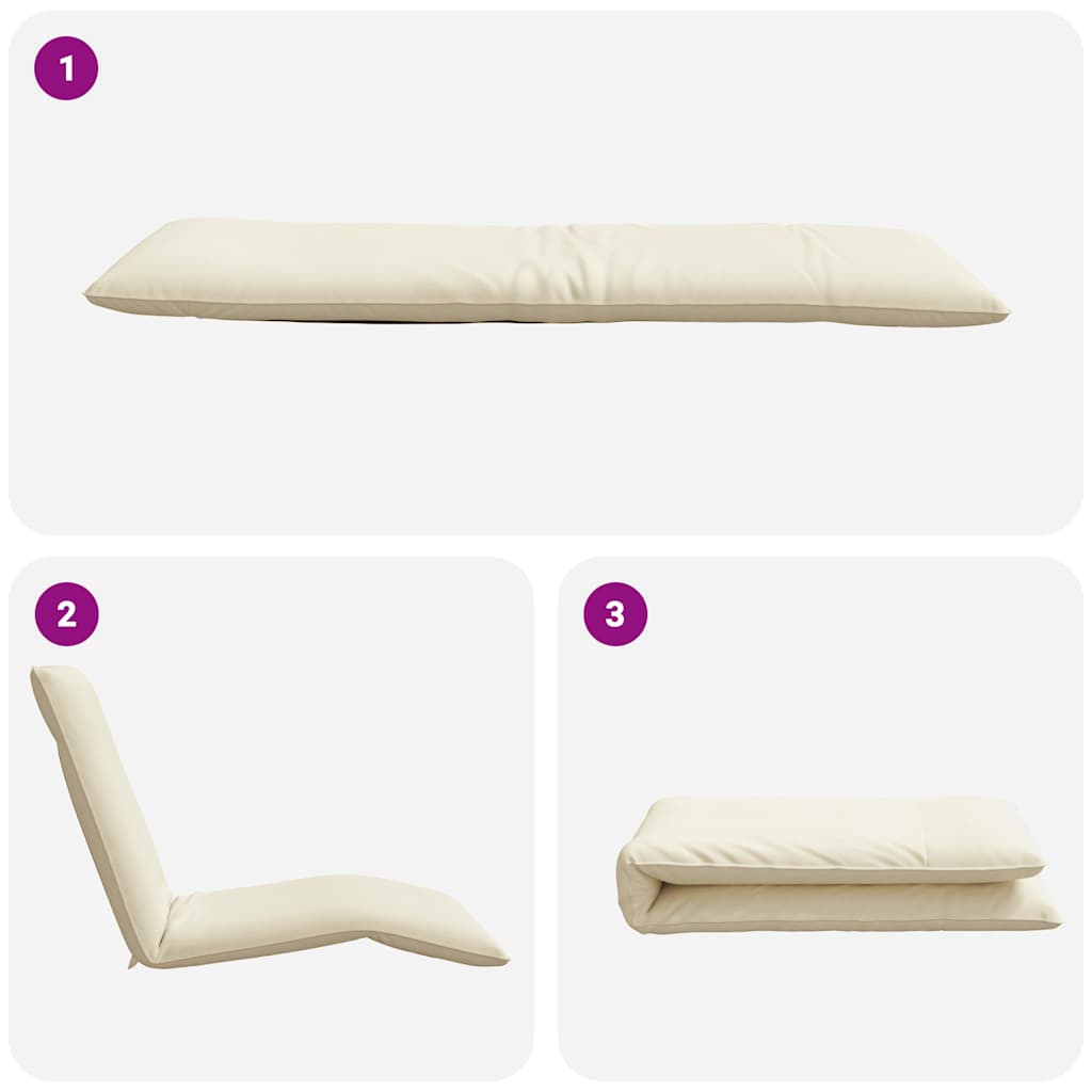 Lettino Pieghevole Crema 175x54x8,5 cm in Tessuto Oxford 4019748