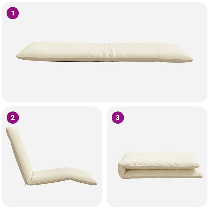 Lettino Pieghevole Crema 175x54x8,5 cm in Tessuto Oxford 4019748