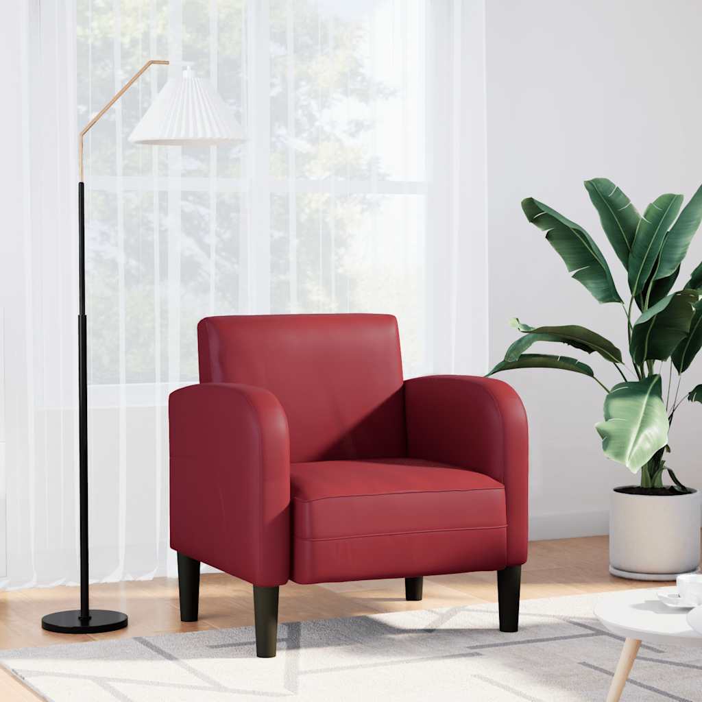 vidaXL Divano Sedia con Braccioli Rosso Vino 54 cm in Similpelle