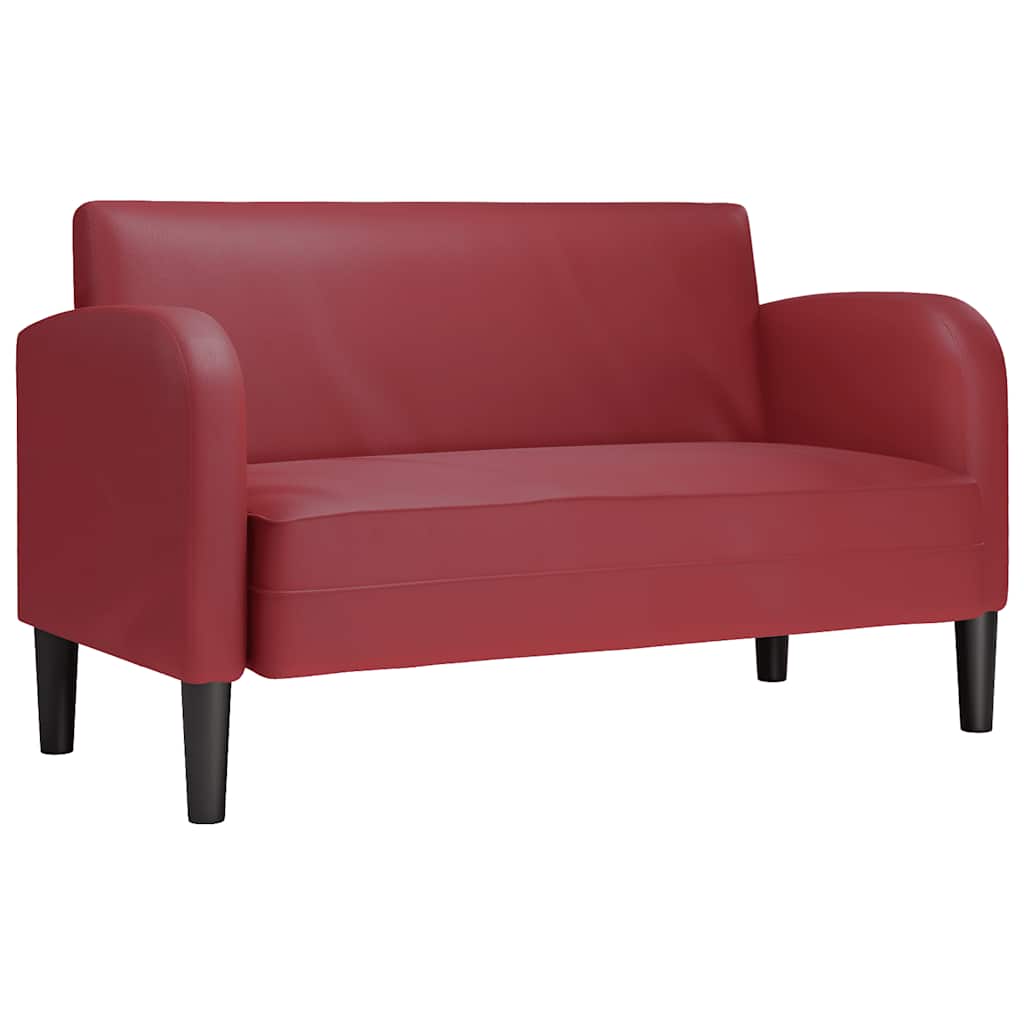 vidaXL Divano Divanetto Rosso Vino 110 cm in Similpelle