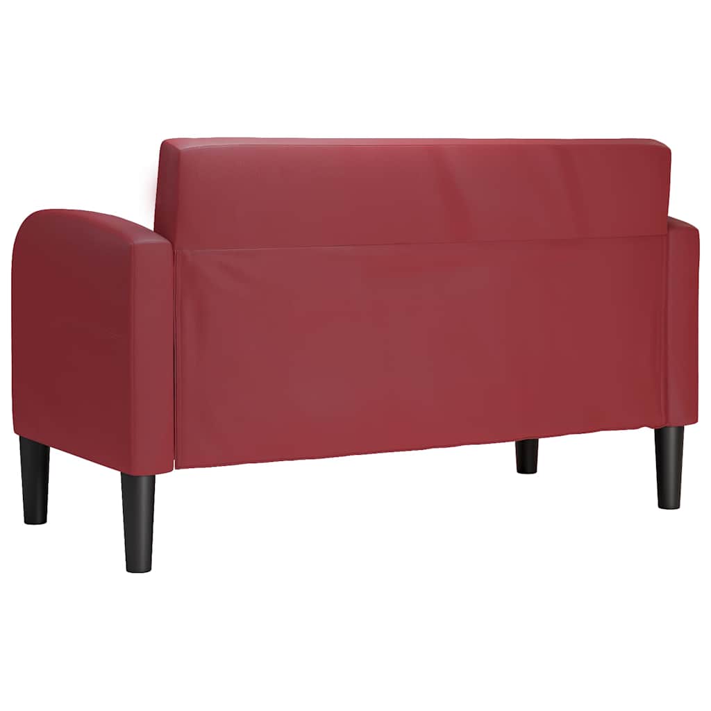 vidaXL Divano Divanetto Rosso Vino 110 cm in Similpelle