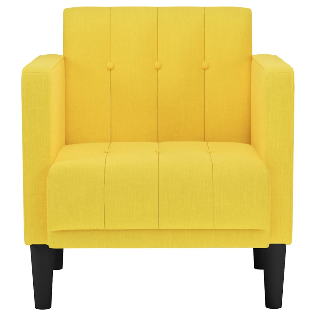 Divano Sedia con Braccioli Giallo Chiaro 53 cm in Tessuto 4100550