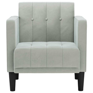 vidaXL Divano Sedia con Braccioli Grigio Chiaro 53 cm in Velluto