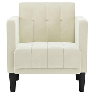 vidaXL Divano Sedia con Braccioli Crema 53 cm in Velluto