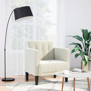 vidaXL Divano Sedia con Braccioli Crema 53 cm in Velluto