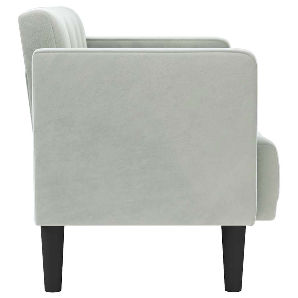 Divano Divanetto Grigio Chiaro 111 cm in Velluto 4100570