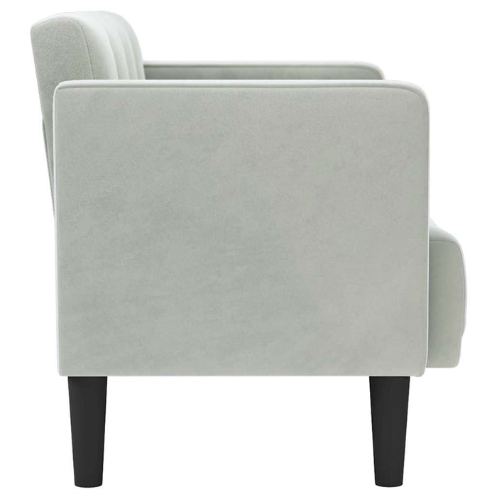 Divano Divanetto Grigio Chiaro 111 cm in Velluto 4100570