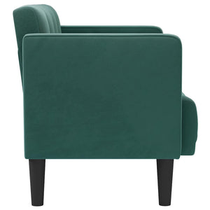 Divano Divanetto Verde Scuro 111 cm in Velluto 4100572