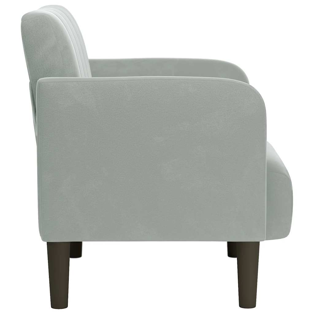 Divano Sedia con Braccioli Grigio Chiaro 54 cm in Velluto 4100578
