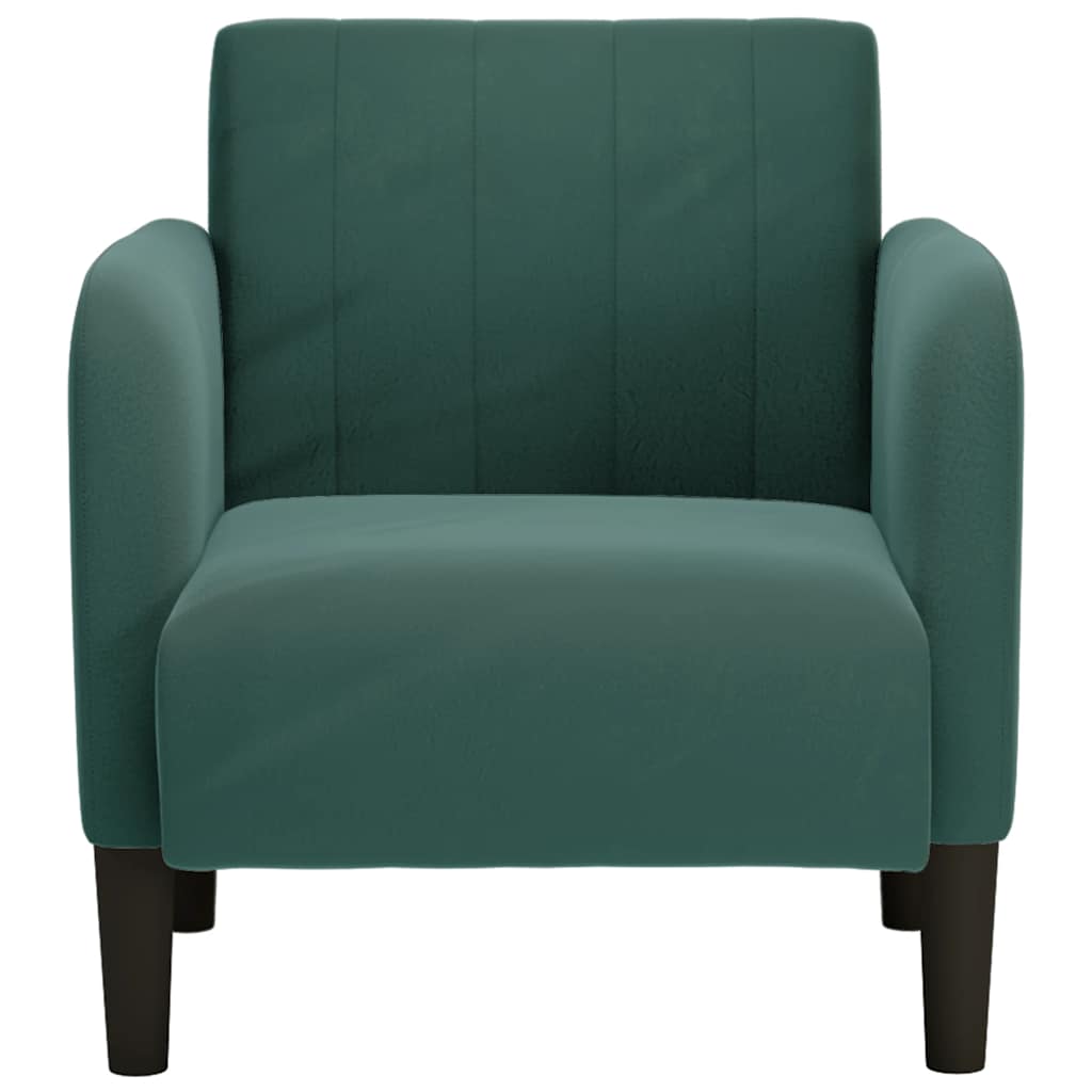 Divano Sedia con Braccioli Verde Scuro 54 cm in Velluto 4100580
