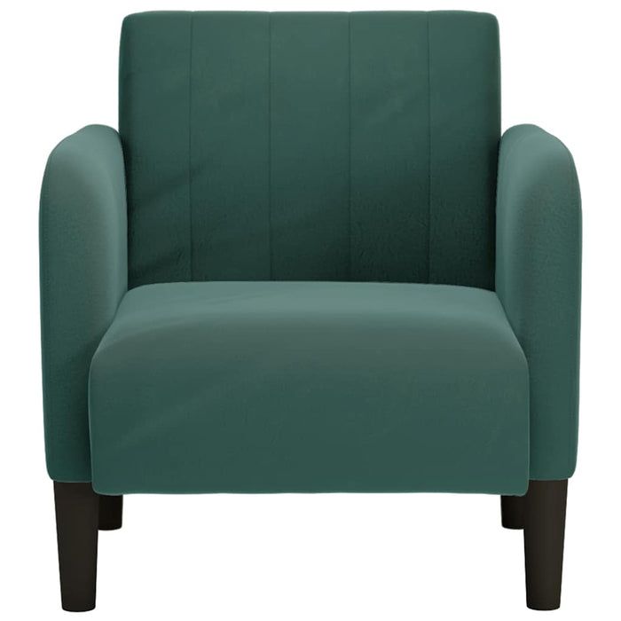 Divano Sedia con Braccioli Verde Scuro 54 cm in Velluto 4100580