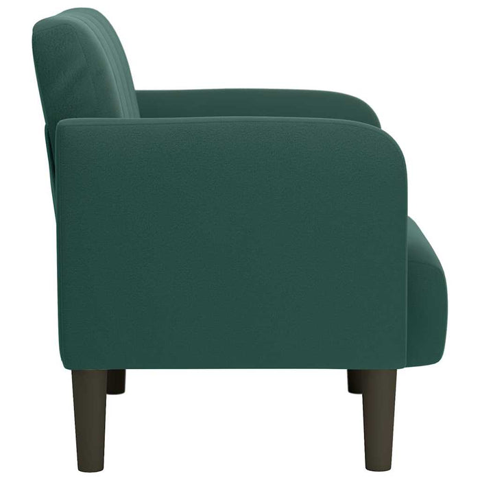 Divano Sedia con Braccioli Verde Scuro 54 cm in Velluto 4100580