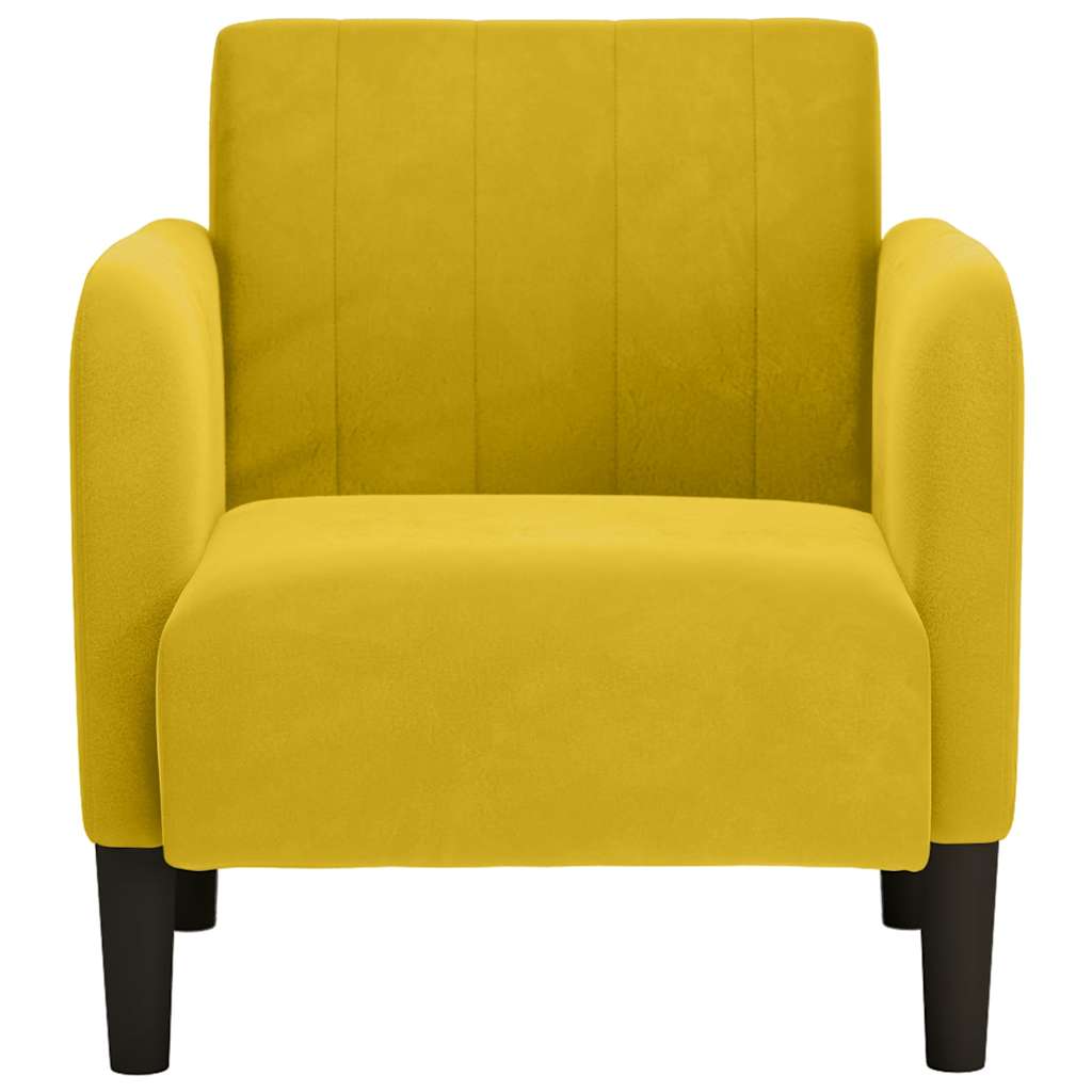 Divano Sedia con Braccioli Giallo 54 cm in Velluto 4100584