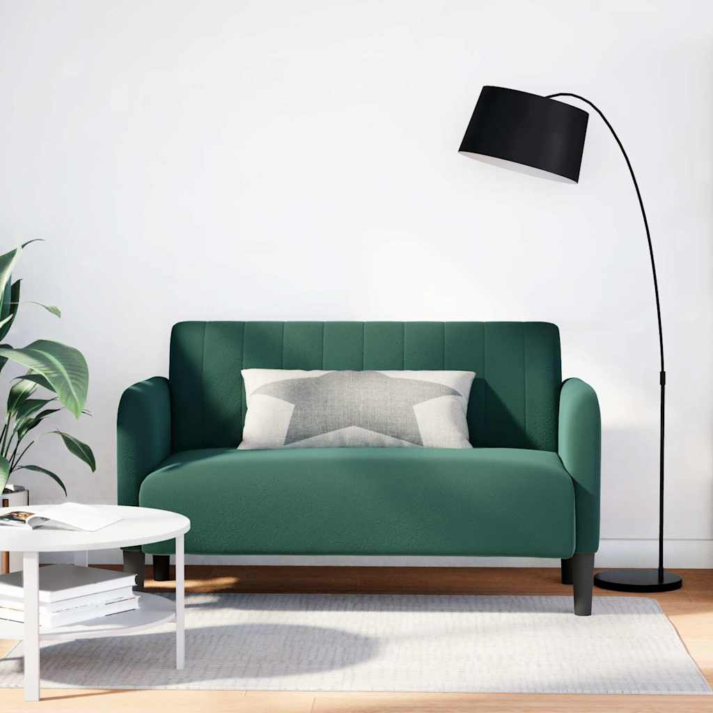 vidaXL Divano Divanetto Verde Scuro 109 cm Velluto