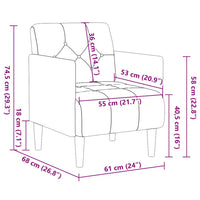 vidaXL Divano Sedia con Braccioli Marrone 55 cm in Velluto