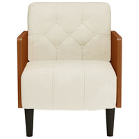 vidaXL Divano Sedia con Braccioli Crema 55 cm in Velluto