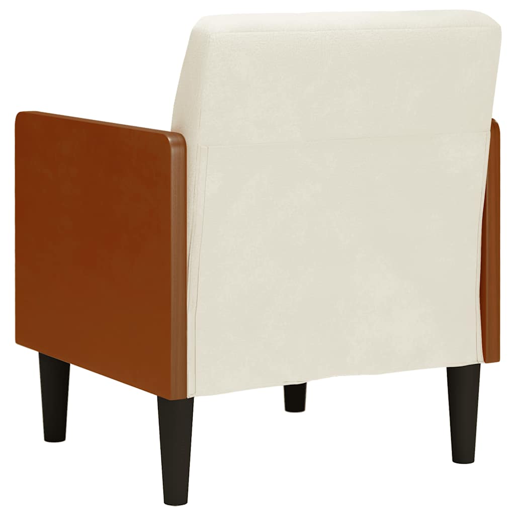 vidaXL Divano Sedia con Braccioli Crema 55 cm in Velluto