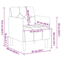 vidaXL Divano Sedia con Braccioli 55 cm Lino