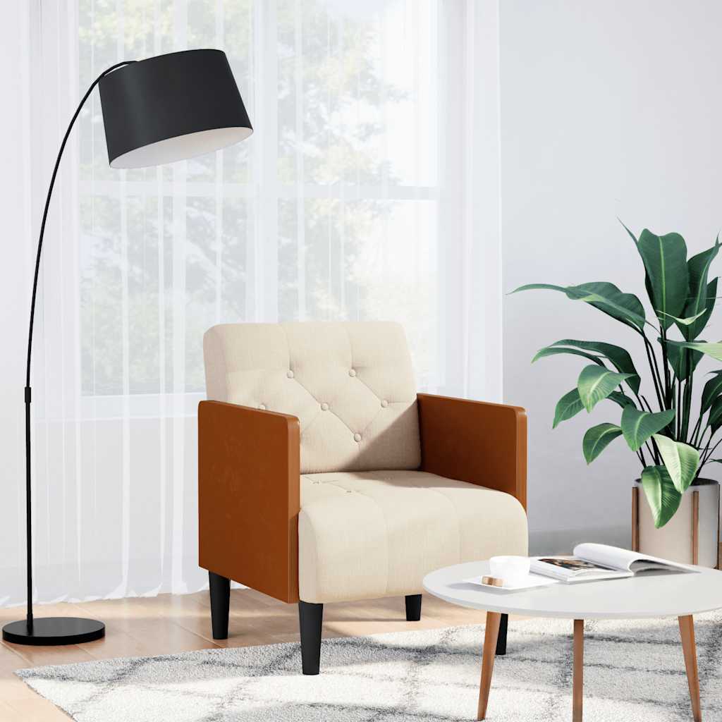 vidaXL Divano Sedia con Braccioli 55 cm Lino