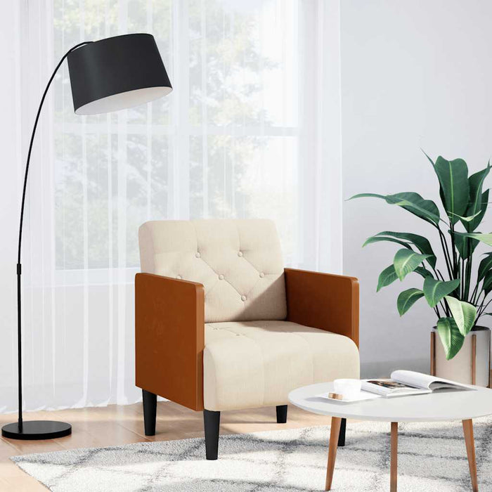 vidaXL Divano Sedia con Braccioli 55 cm Lino