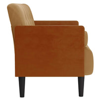 Divano Divanetto con Cuscini Bolster Marrone 110 cm Velluto