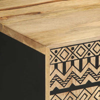 Mobile Porta TV-Mobile per TV-Credenza TV Nero 105x33,5x46 cm Legno Massello Mango Grezzo