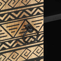 Mobile Porta TV-Mobile per TV-Credenza TV Nero 105x33,5x46 cm Legno Massello Mango Grezzo