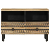 Mobile Porta TV-Mobile per TV-Credenza TV Nero 70x33,5x46 cm Legno Massello Mango Grezzo
