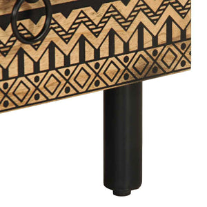 Mobile Porta TV-Mobile per TV-Credenza TV Nero 70x33,5x46 cm Legno Massello Mango Grezzo