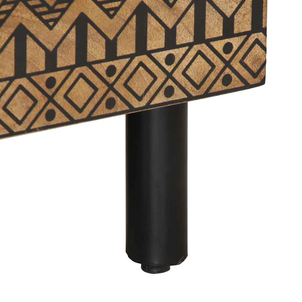 Tavolino da Salotto Nero 80x50x40cm Legno Massello Mango Grezzo 4018632