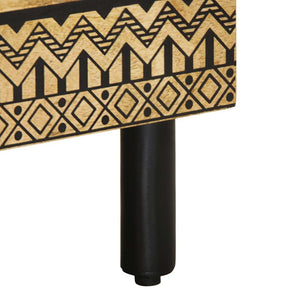 vidaXL Comodino Nero 40x33x46 cm in Legno Massello di Mango Grezzo