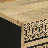 vidaXL Comodino Nero 50x33x62 cm in Legno Massello di Mango Grezzo