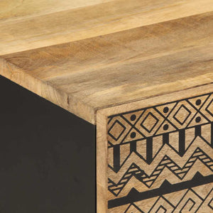 vidaXL Tavolino Salotto Nero 100x54x40 cm Legno Massello Mango Grezzo