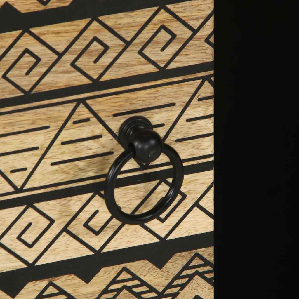 vidaXL Tavolino Salotto Nero 100x54x40 cm Legno Massello Mango Grezzo