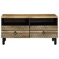 vidaXL Tavolino da Salotto Nero 80x54x40cm Legno Massello Mango Grezzo