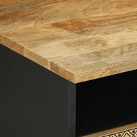 vidaXL Tavolino da Salotto Nero 80x54x40cm Legno Massello Mango Grezzo